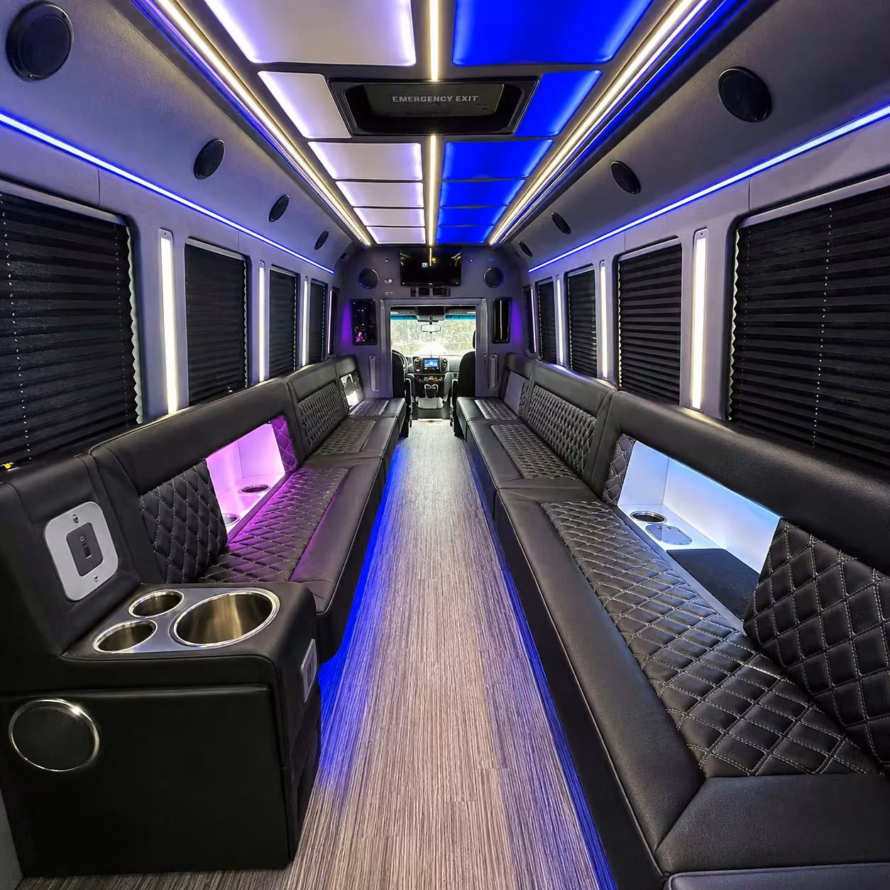 28 passenger party bus interior