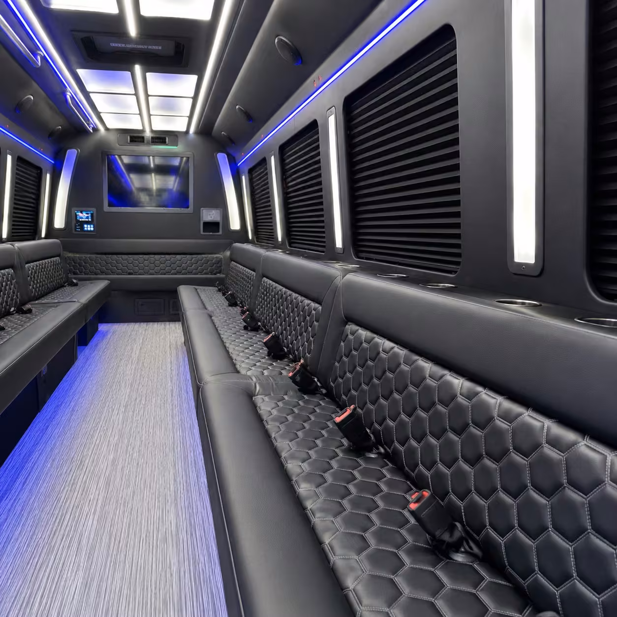 30 passenger party bus inside