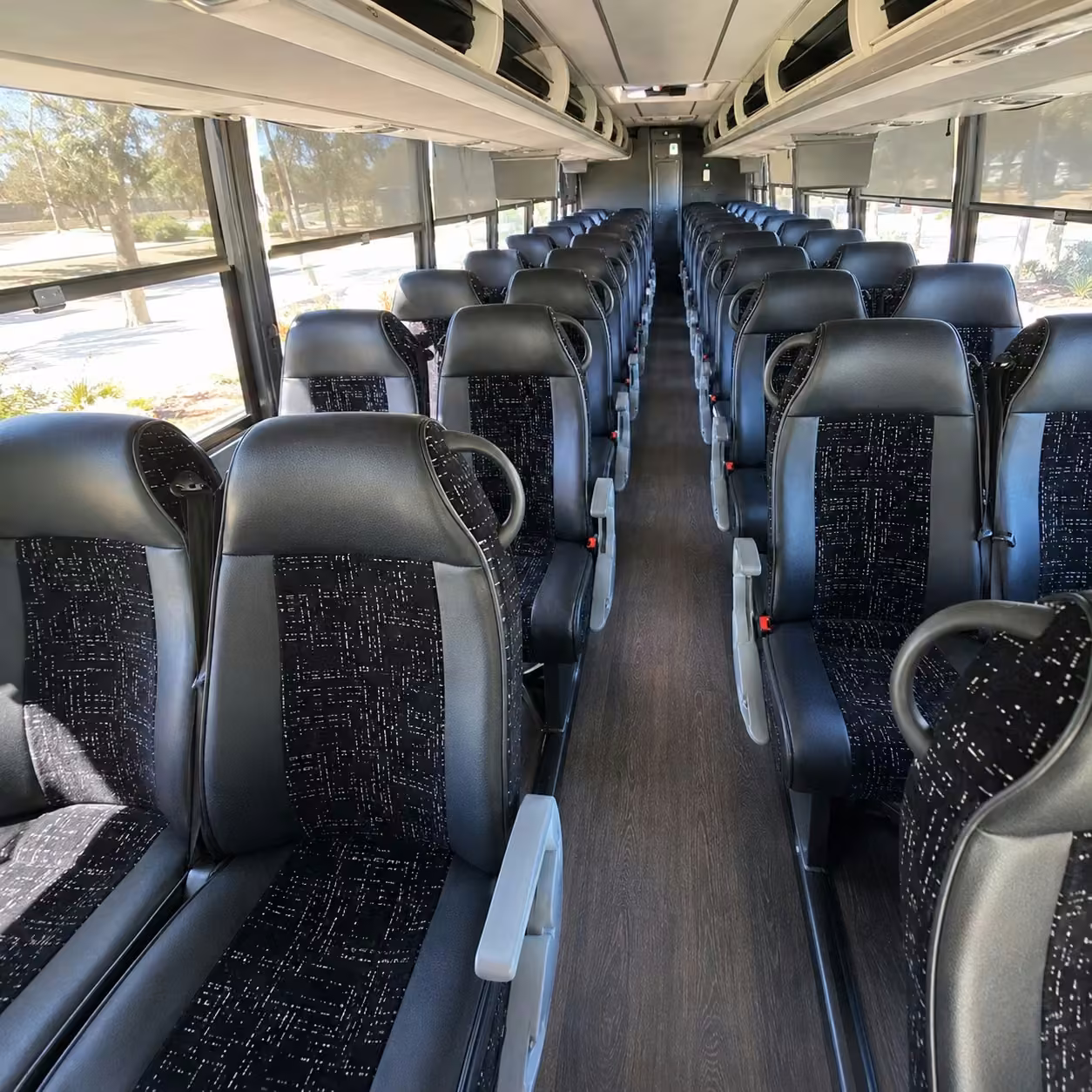 40 56 passenger charter bus inside