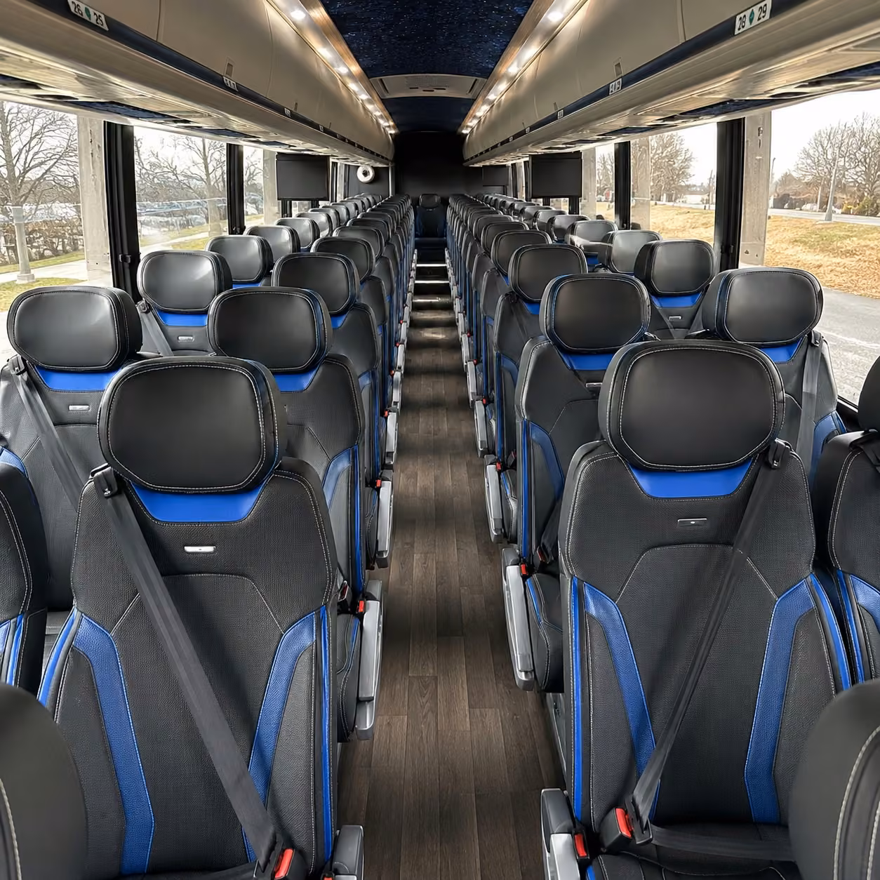 40 56 passenger charter bus interior