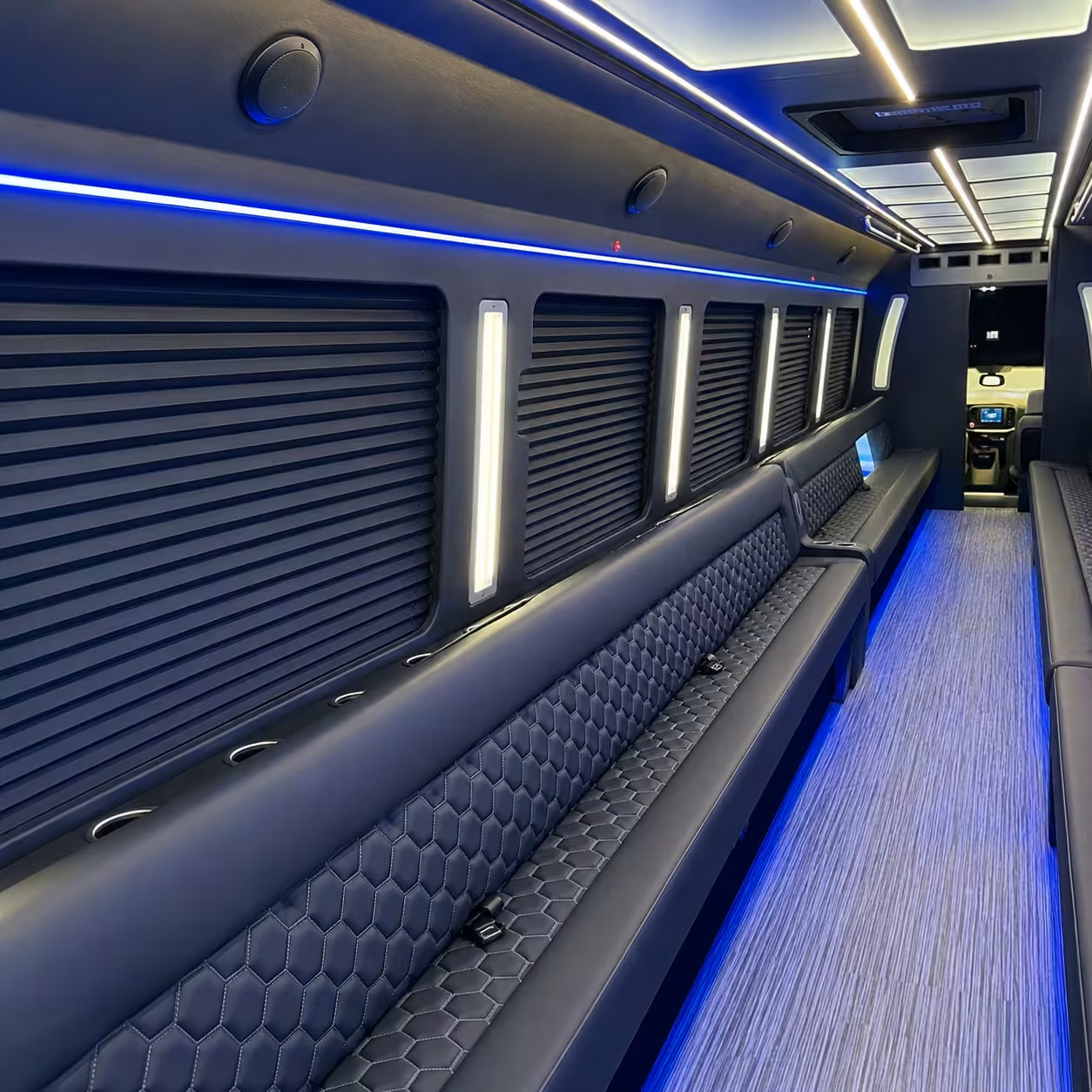 40 passenger party bus inside
