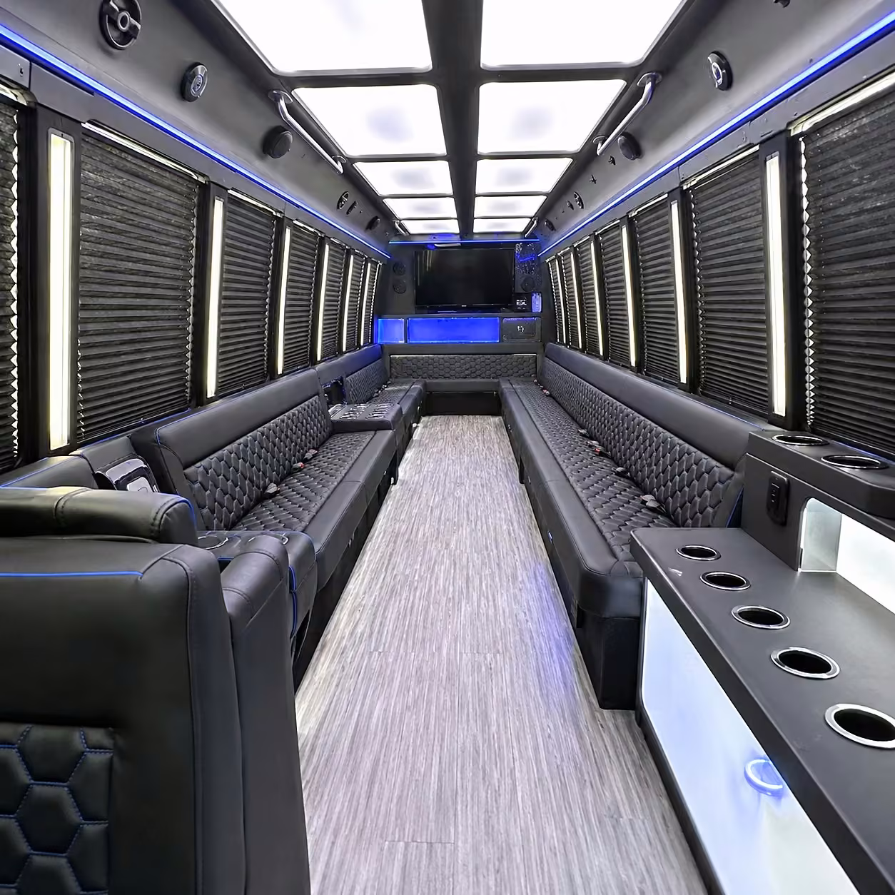 40 passenger party bus interior
