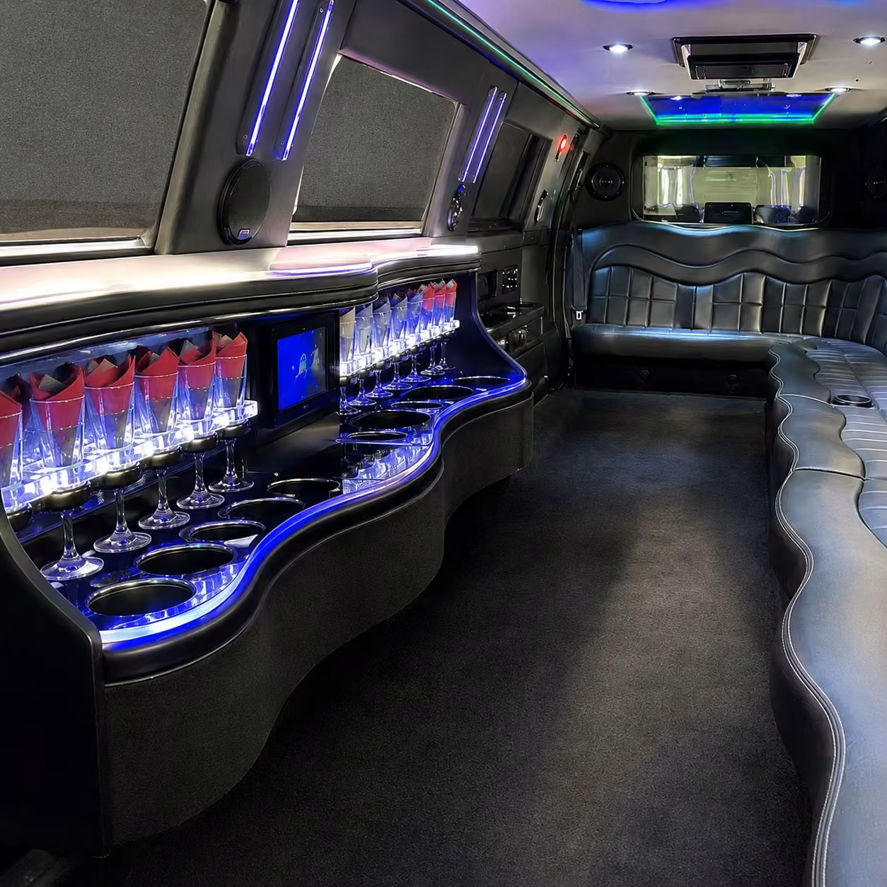 escalade limo inside