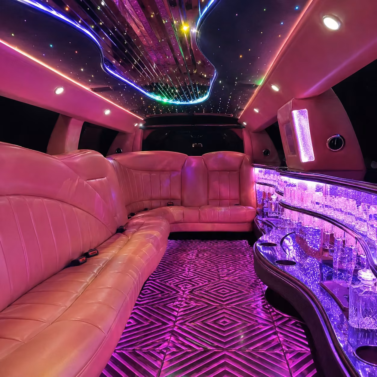 pink limo interior
